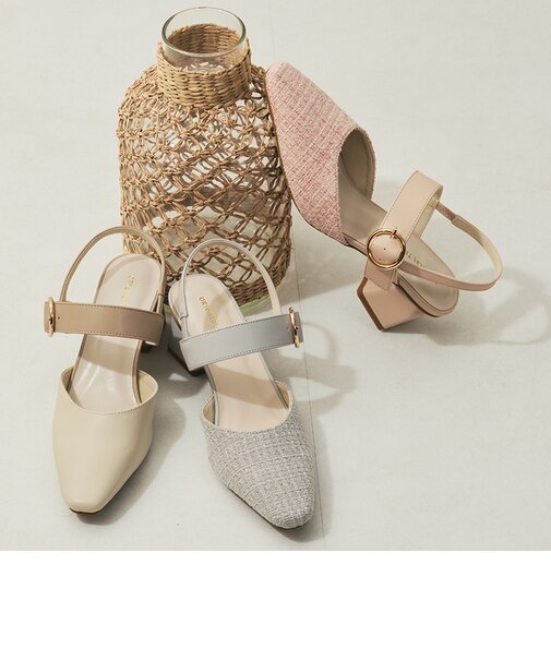 ラウンドバックルセパレートパンプス/61122