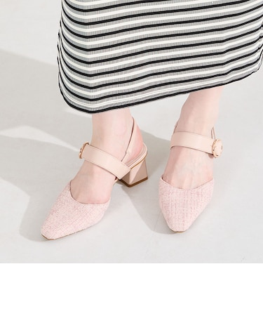 ラウンドバックルセパレートパンプス/61122