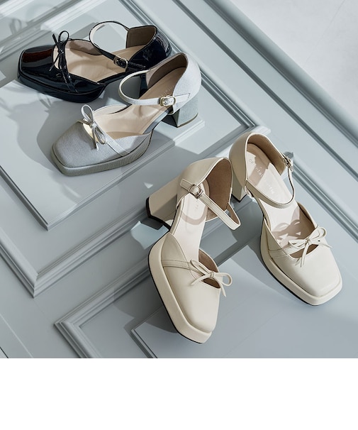 カットデザインプラットフォームパンプス/61116