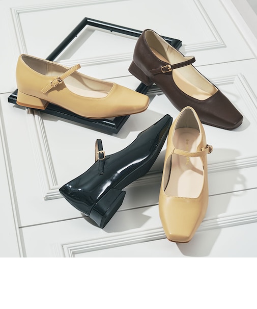 スクエアトゥメリージェーンパンプス