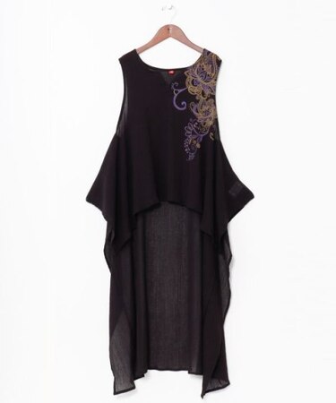 【チャイハネ】ロエナノースリーブハイローヘムワンピース