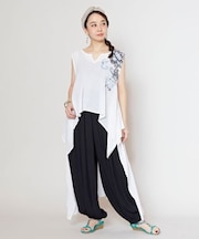 【チャイハネ】ロエナノースリーブハイローヘムワンピース