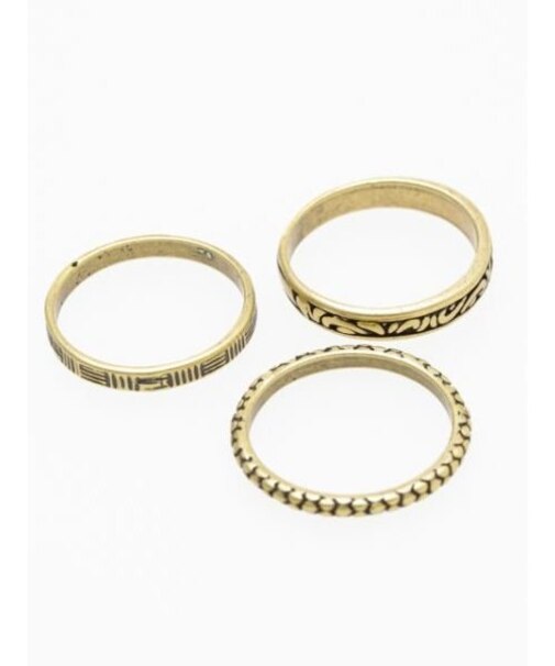 【チャイハネ】メンズホソギザＳＥＴリング