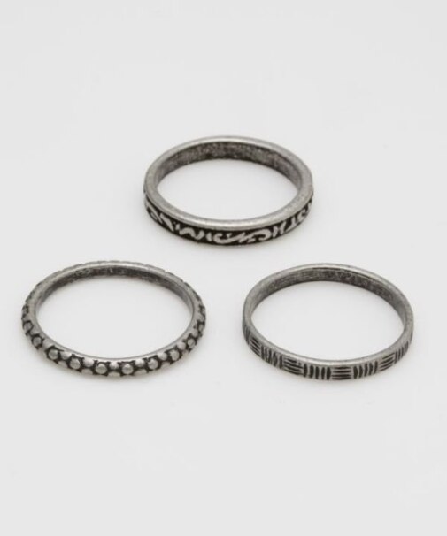 【チャイハネ】メンズホソギザＳＥＴリング