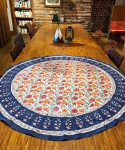 【チャイハネ】【ブロックプリント】ハマツラウンドマルチクロス