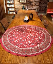 【チャイハネ】【ブロックプリント】ハマツラウンドマルチクロス