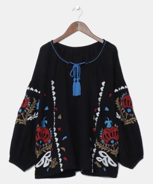 チャイハネ　スザニーＴＯＰ スザニーTOP(BLACK): 『チャイハネ』公式通販