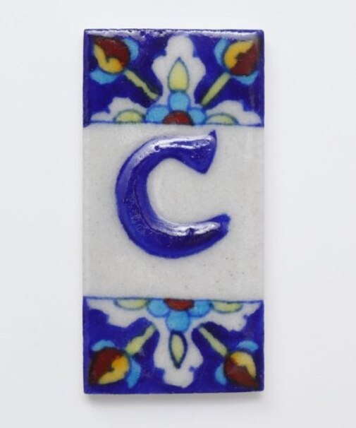 【チャイハネ】ブルーニアルファベットタイル