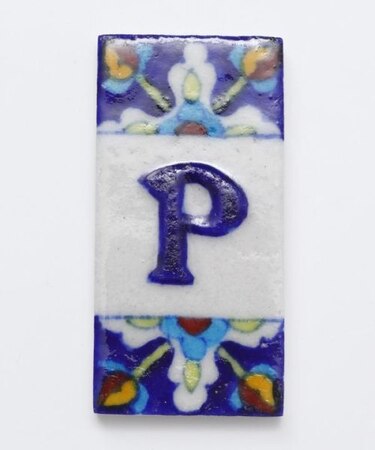 【チャイハネ】ブルーニアルファベットタイル