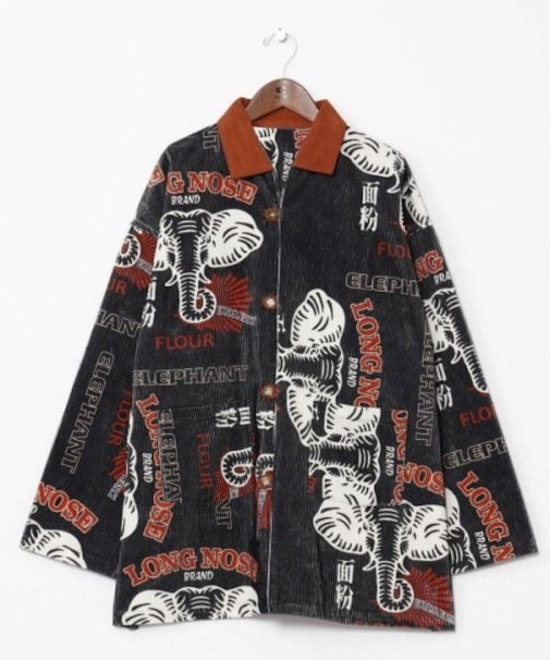 【チャイハネ】レトパケコーデュロイメンズシャツ