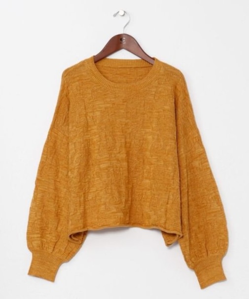 【チャイハネ】ペイズリーコットンニットトップス