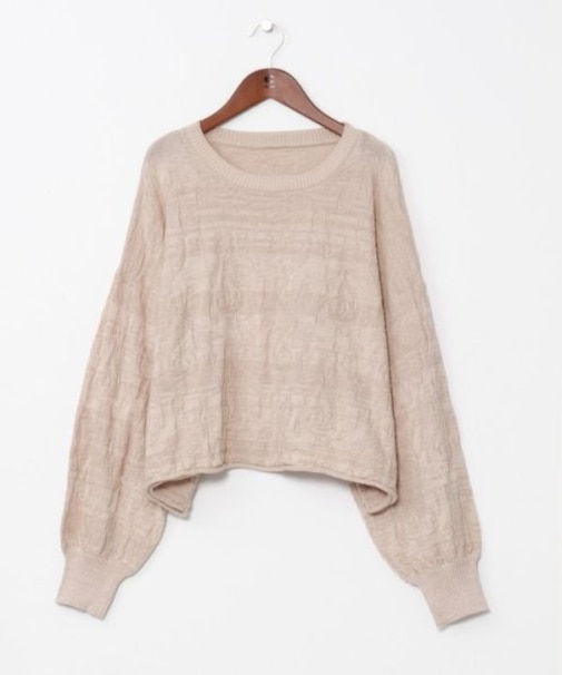 【チャイハネ】ペイズリーコットンニットトップス