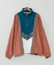 【チャイハネ】ファランナメンズハーフジップトップス