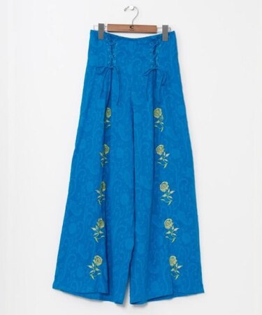 【チャイハネ】ペティナ刺繍ワイドフレアパンツ