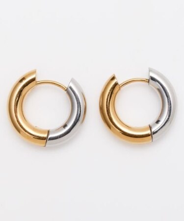 【チャイハネ】ツートンワイドフープピアス