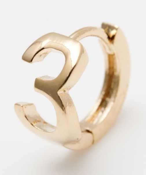 【チャイハネ】ナンバーフープピアス（片耳用）