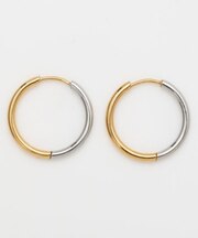 【チャイハネ】ツートンスリムフープピアス