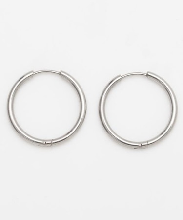 【チャイハネ】ミディーシルバーフープピアス