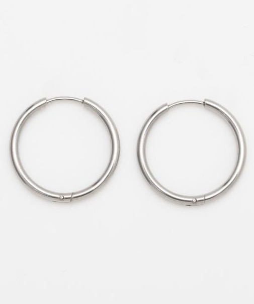 【チャイハネ】ミディーシルバーフープピアス