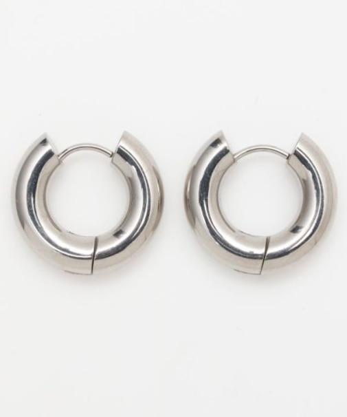 【チャイハネ】スリムシルバーフープピアス