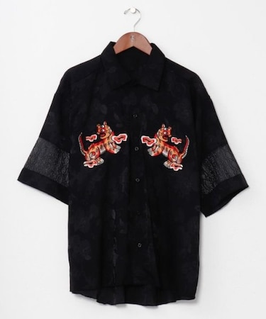 【チャイハネ】ネリナラメンズ開襟シャツ