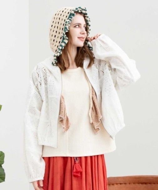 【チャイハネ】シフレーフードカーディガン