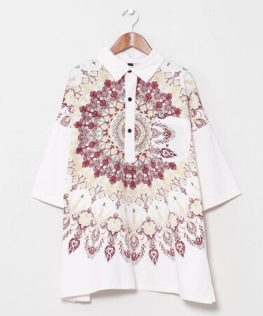 【チャイハネ】レレリアメンズプルオーバーシャツ