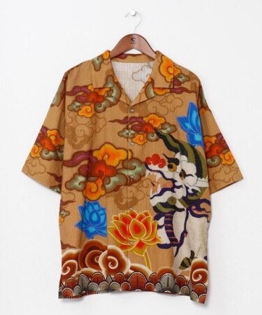 【チャイハネ】パタラカ開襟メンズシャツ