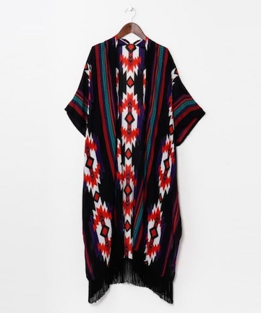 【チャイハネ】【ＵＶカット加工】ララランフリンジロングカーディガン