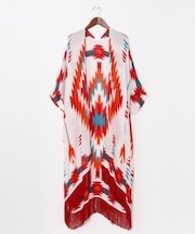 【チャイハネ】【UVカット加工】ララランフリンジロングカーディガン