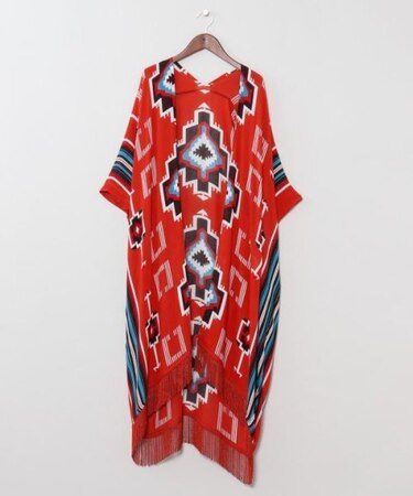 【チャイハネ】【ＵＶカット加工】ララランフリンジロングカーディガン