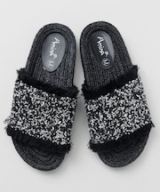 【チャイハネ】ラメフリンジスライドサンダル