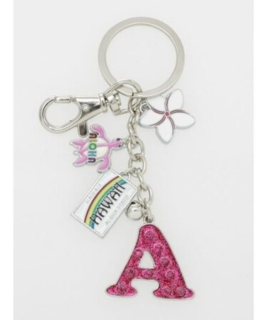 【カヒコ】イニシャルピンクキーホルダー