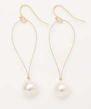 【カヒコ】【LEIGHTON　LAM】パールフープピアス