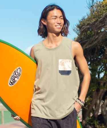 【カヒコ】【UVカット加工】フーラリメンズタンクトップ