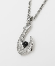 【カヒコ】メンズフィッシュフックストーンネックレス