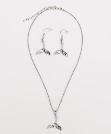 【カヒコ】ホエールテールシェルネックレス＆ピアス