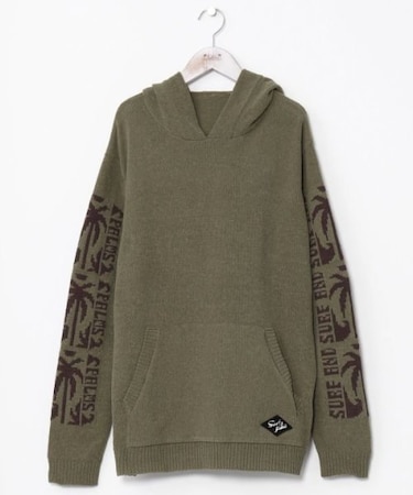 【カヒコ】トムメンズニットフードトップス【SURF&Palms】