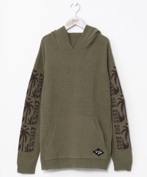 【カヒコ】トムメンズニットフードトップス【SURF&Palms】