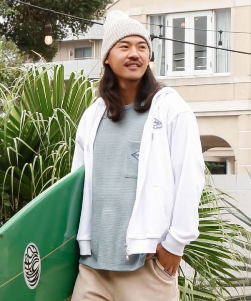 カヒコ】ジョンメンズジップアップパーカー【SURF&Palms】｜カヒコの