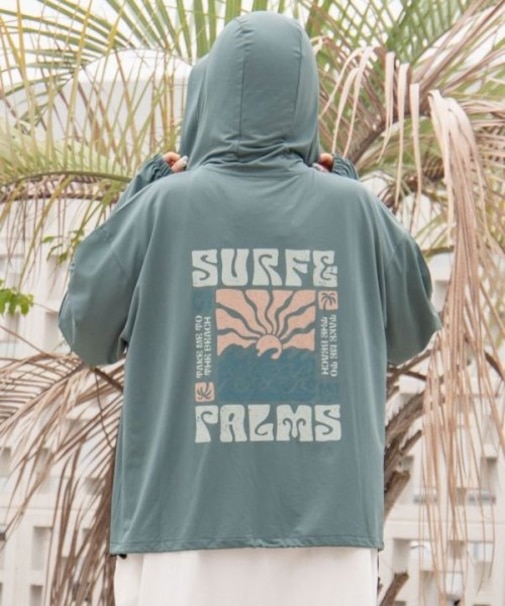 【カヒコ】【ＵＶカット加工】ビリージップアップパーカー【SURF&Palms】