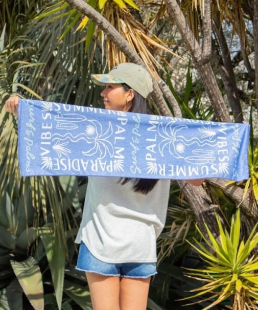 【カヒコ】ビーチクールタオル【SURF&Palms】