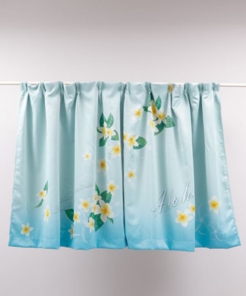 【カヒコ】【遮光/遮熱】ハワイアンカーテン135cm2枚1セット【遮光/遮熱】アカセットカーテン（１３５cm）