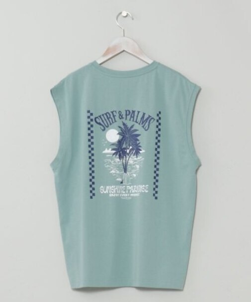 【カヒコ】【UVカット加工】アラホウメンズタンクトップ【SURF&Palms】