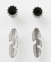 【カヒコ】メンズマカニフェザーセットピアス