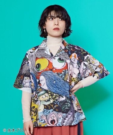 【カヤ】アロハシャツ（Mサイズ）《水木しげる》