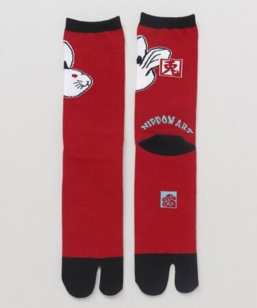【カヤ】刺しジャンうさぎ足袋（25-28cm）