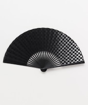 【カヤ】【紳士】市松グラデ扇子