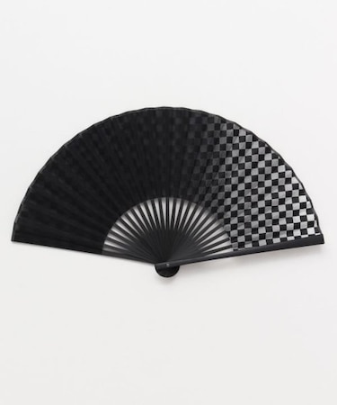 【カヤ】【紳士】市松グラデ扇子