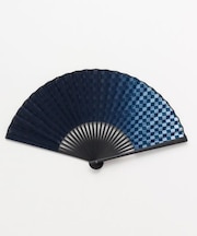 【カヤ】【紳士】市松グラデ扇子